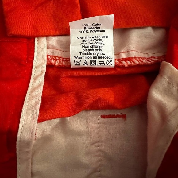 J Crew Chino Broken-In Orange White Flamingo Size 6 - Picture 4 of 4